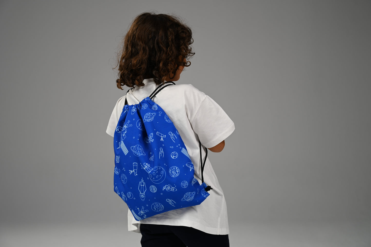 Basic blue bag on child's back
