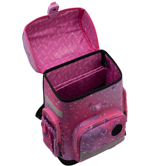 Pink ergonomic backpack - Magin STEM opened