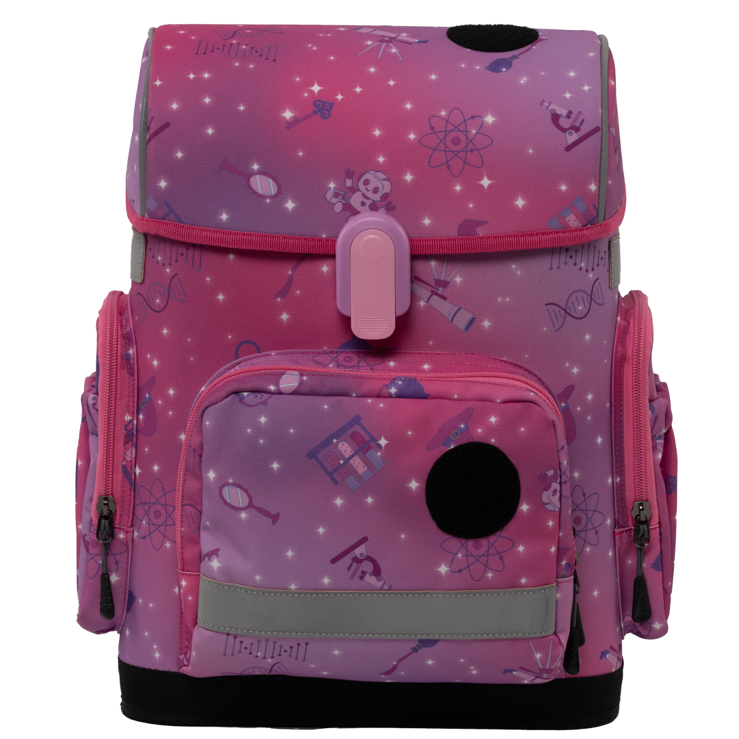 Pink ergonomic backpack Magic STEM without patches front view